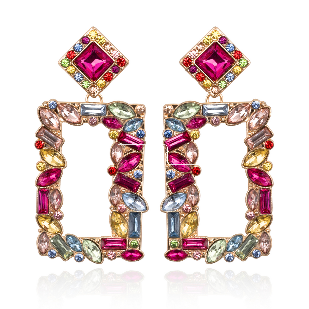 Dani Multicoloured Crystal Statement Earrings