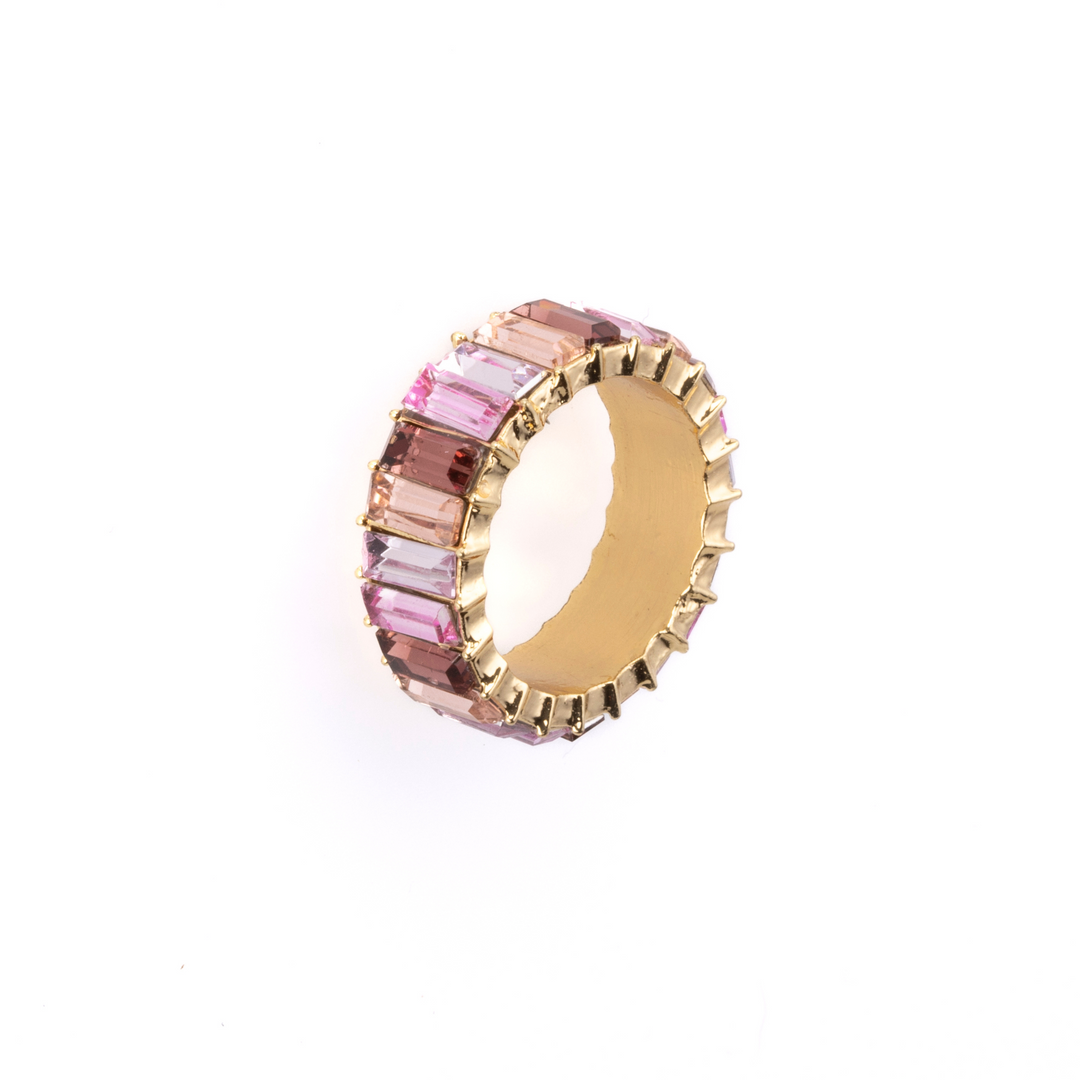Azure Pink Crystal Statement Ring