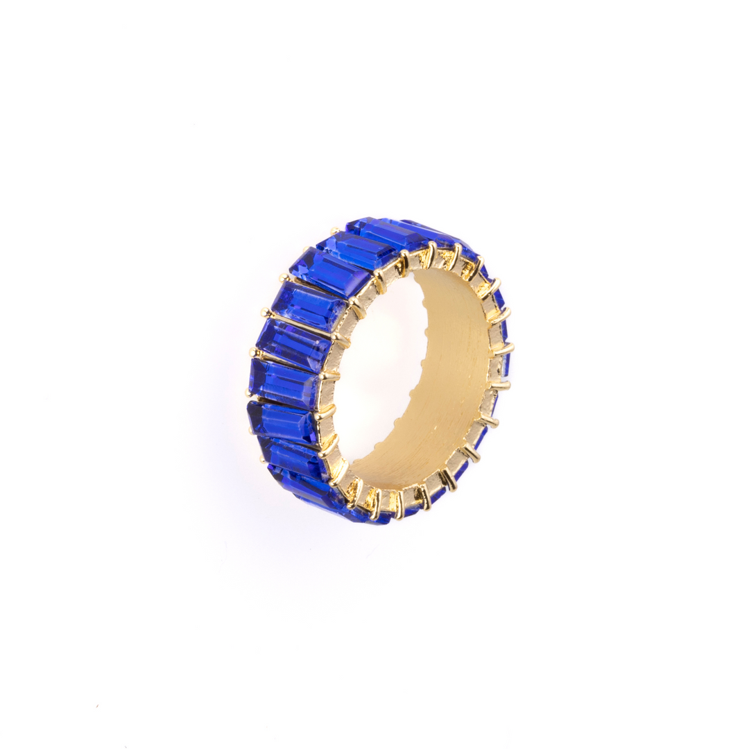 Azure Blue Crystal Statement Ring