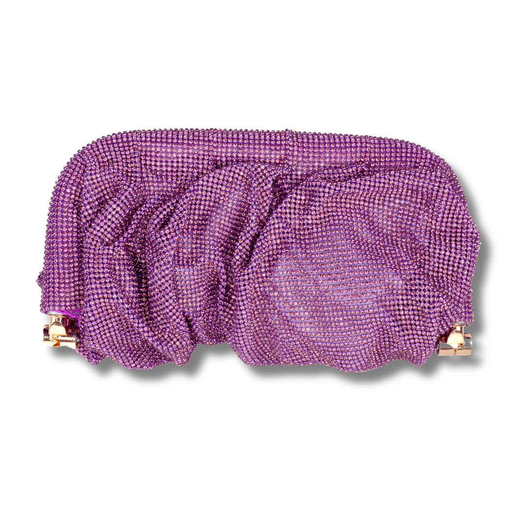 Indie Lilac Crystal Statement Clutch