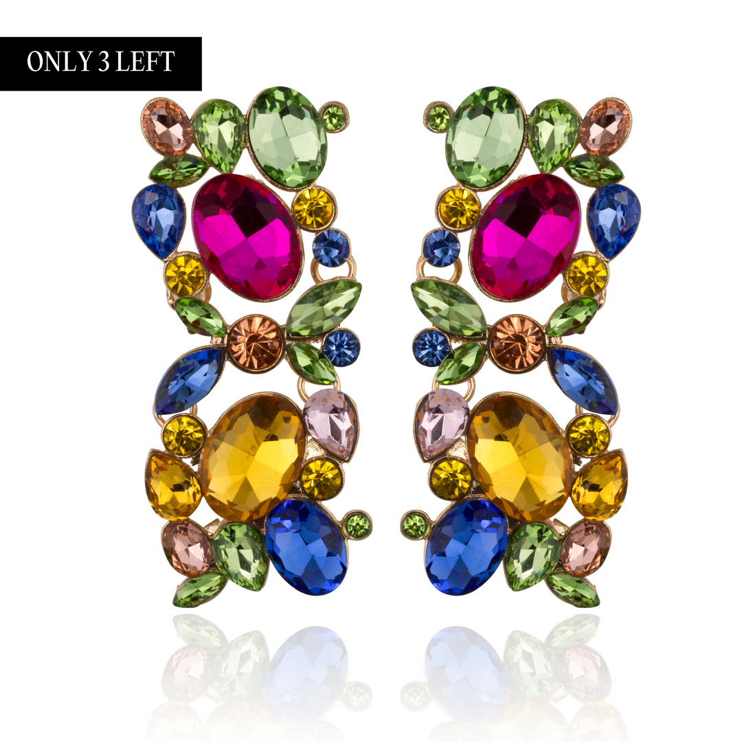 Harper Multicoloured Crystal Statement Earrings