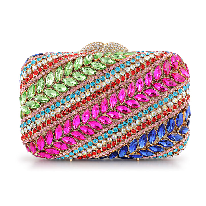 Cleo Multicoloured Crystal Statement Clutch