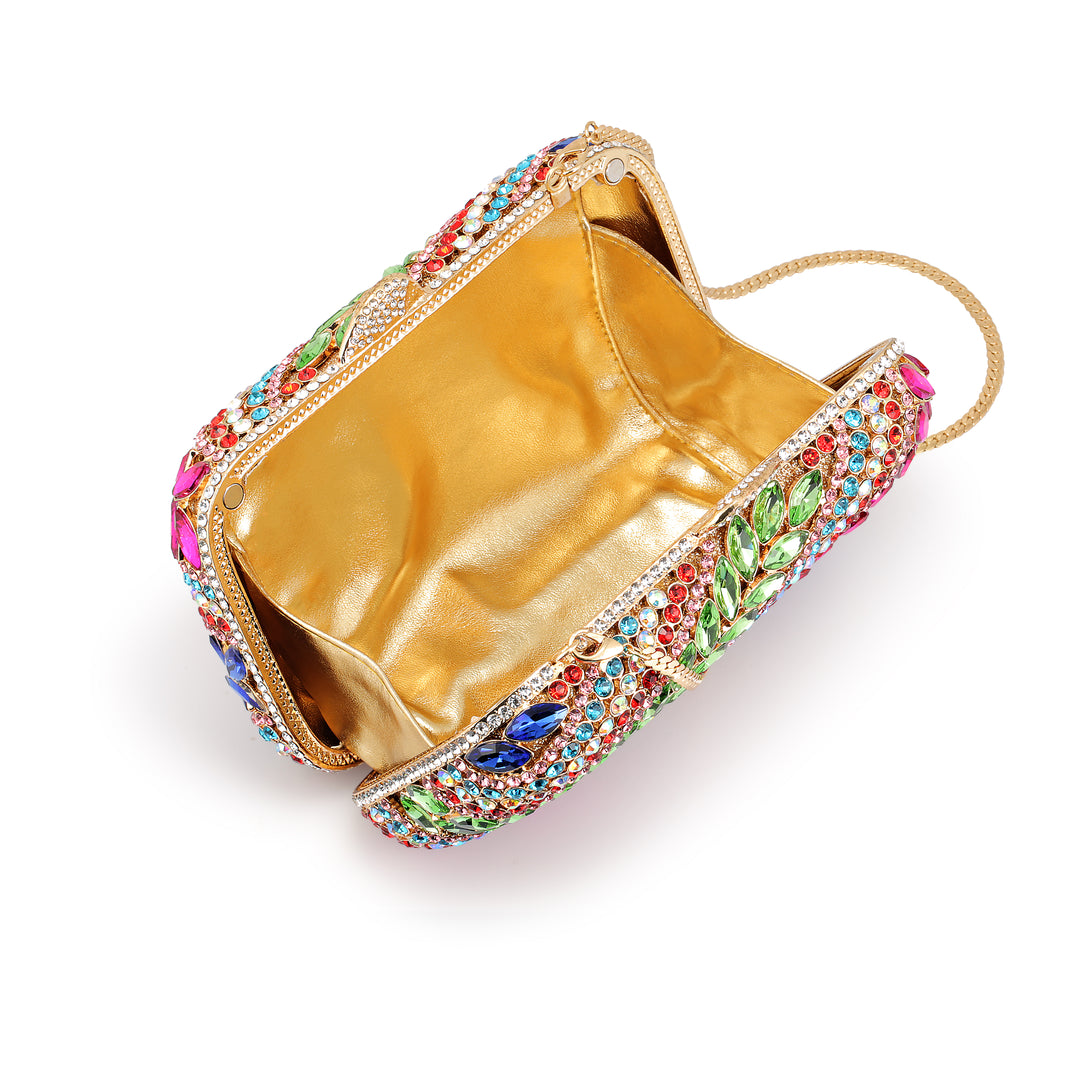 Cleo Multicoloured Crystal Statement Clutch
