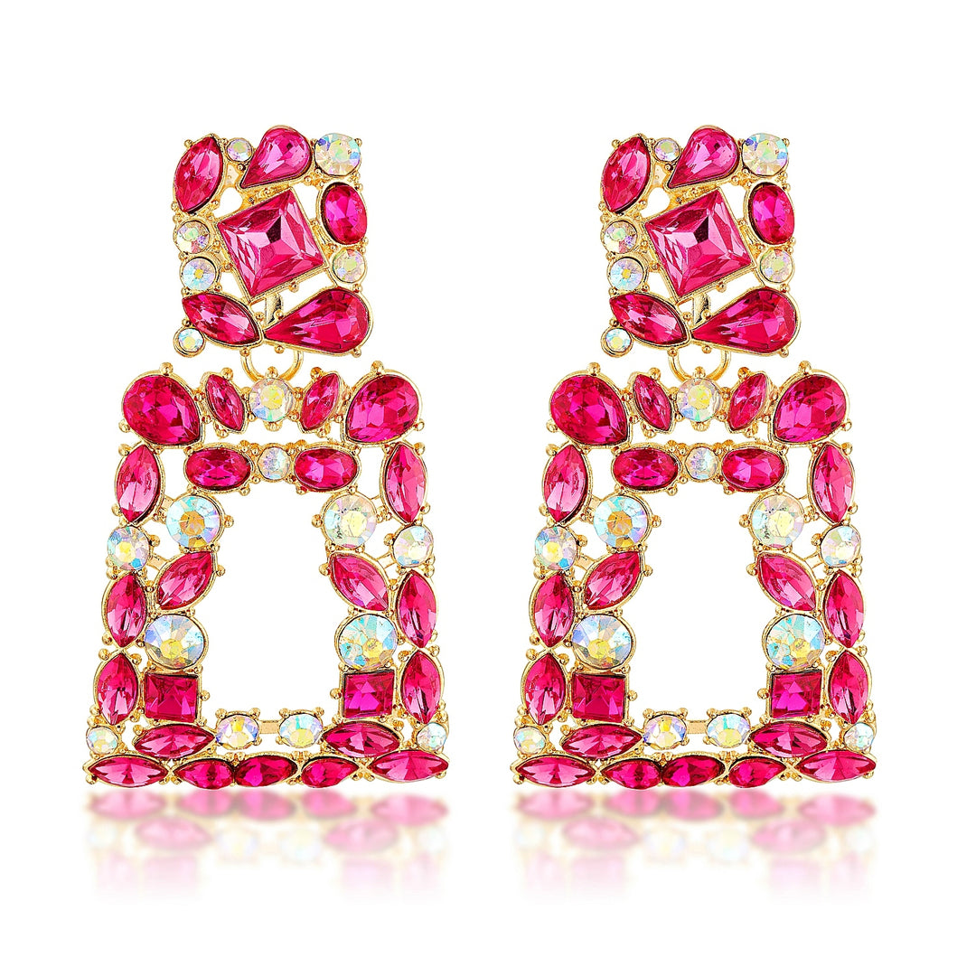 Savannah Fuchsia Pink Jewelled Statement Earrings