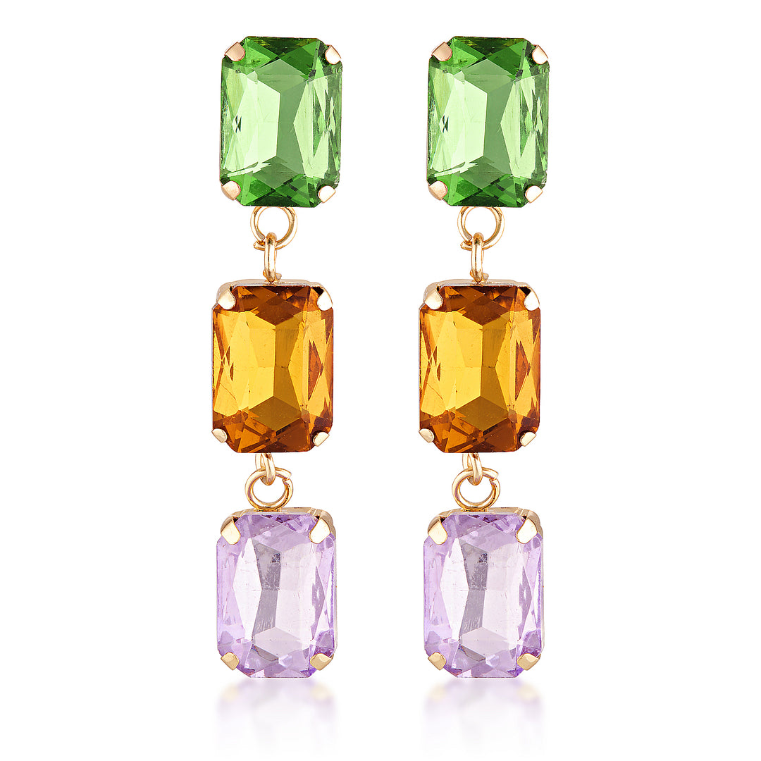 Amara Multicoloured Crystal Statement Earrings