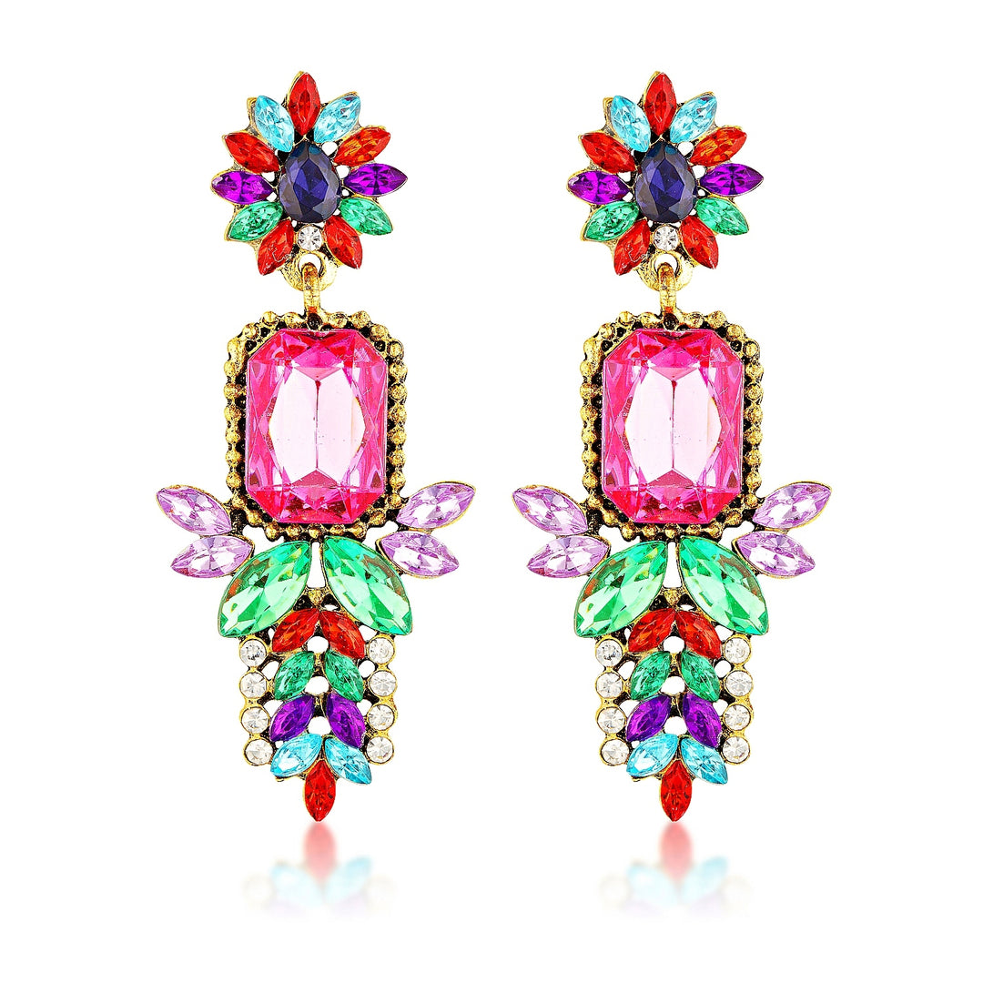 Isla Multicoloured Crystal Statement Earrings