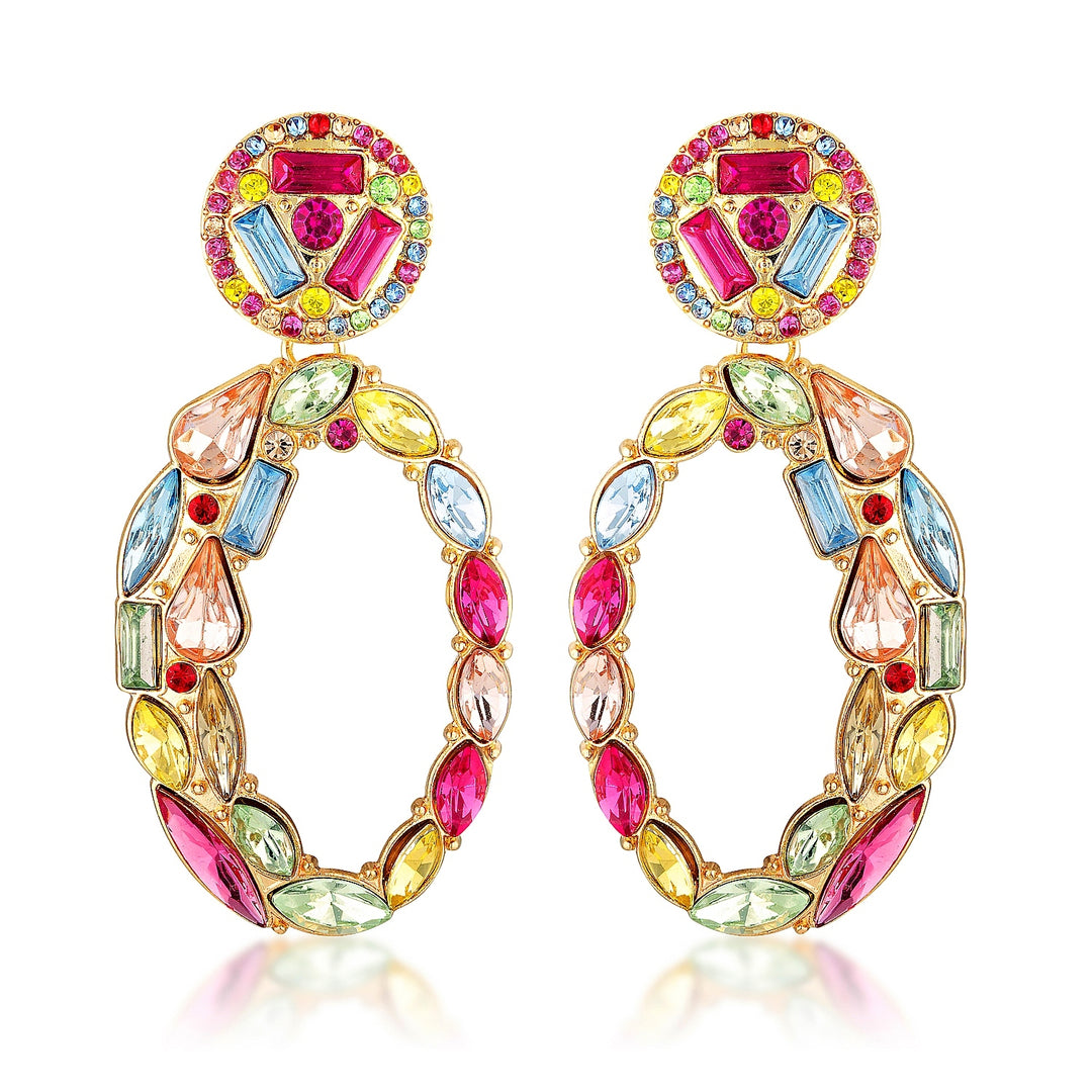 Nika Multicoloured Crystal Statement Earrings