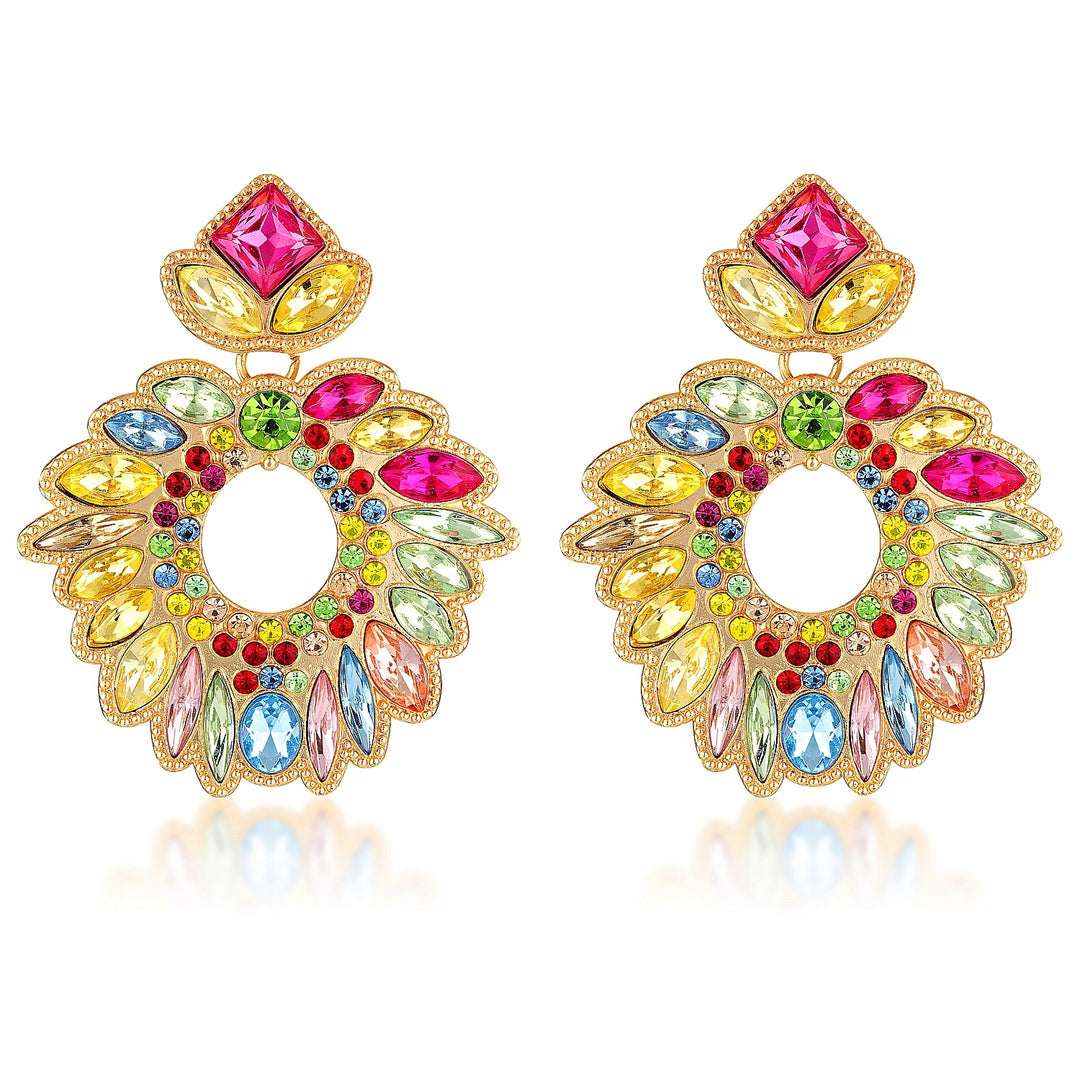 Kaylee Multicoloured Crystal Statement Earrings