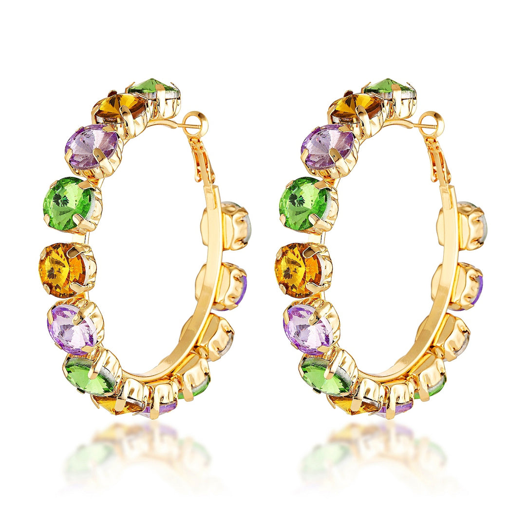 Nova Multicolour Pastel Crystal Hoop Earrings