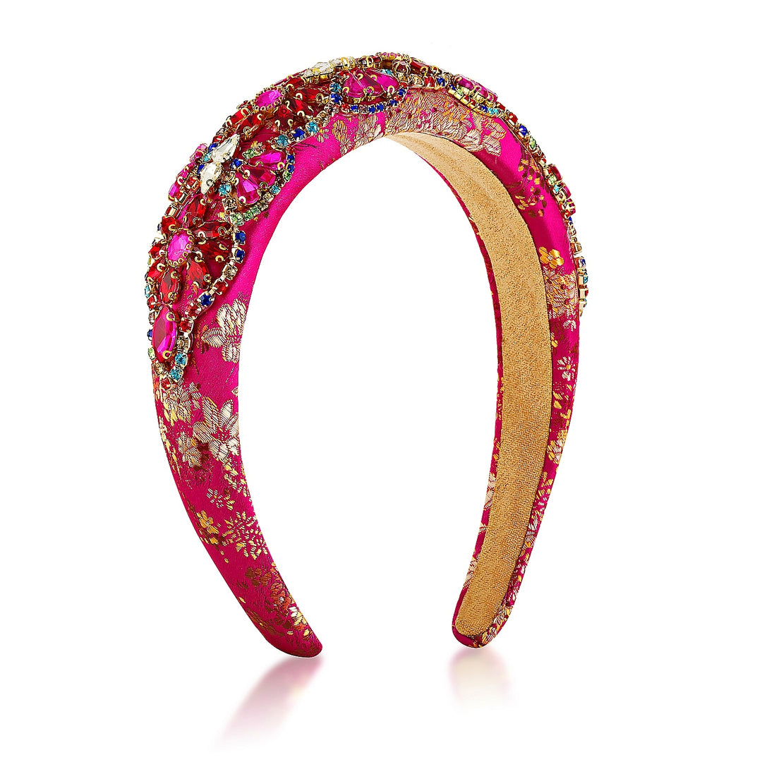 Zara Fuchsia Crystal Headband