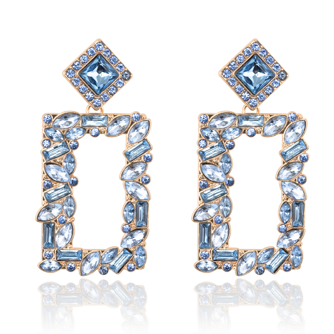 Dani Blue Crystal Statement Earrings